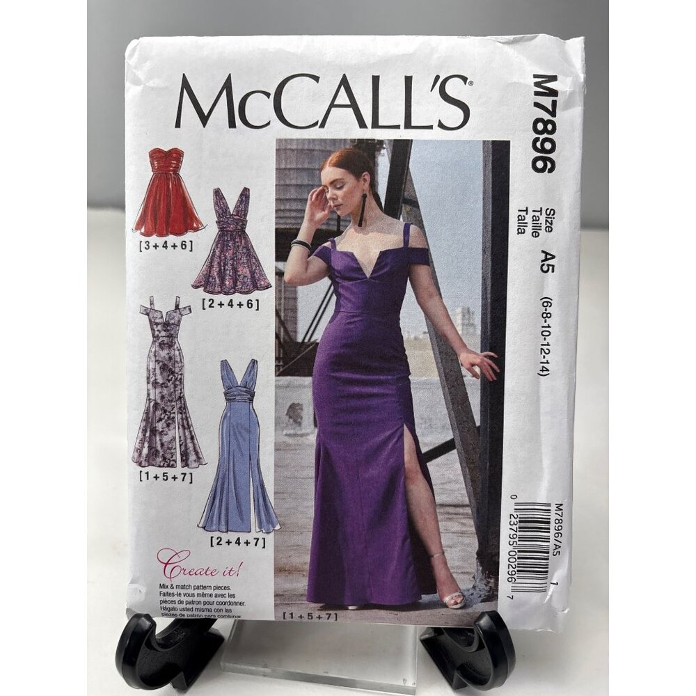 McCalls M7896 Womens Dress Sewing Pattern Size 6-8-10-12-14 uncut